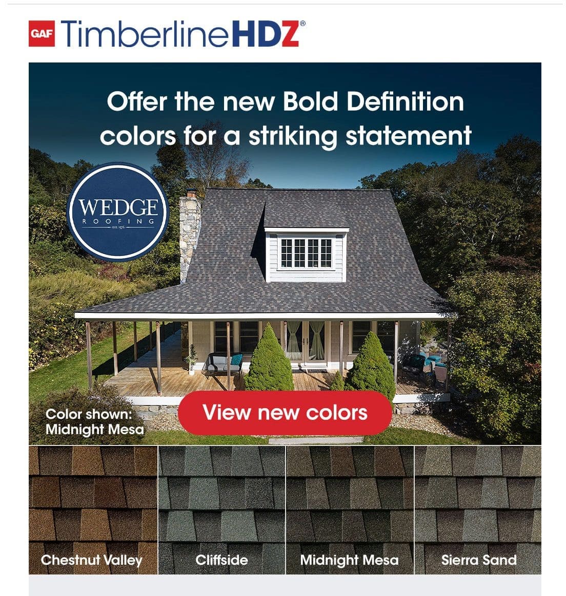 Does GAF offer Timberline HDZ® Shingles in Bold Colors?