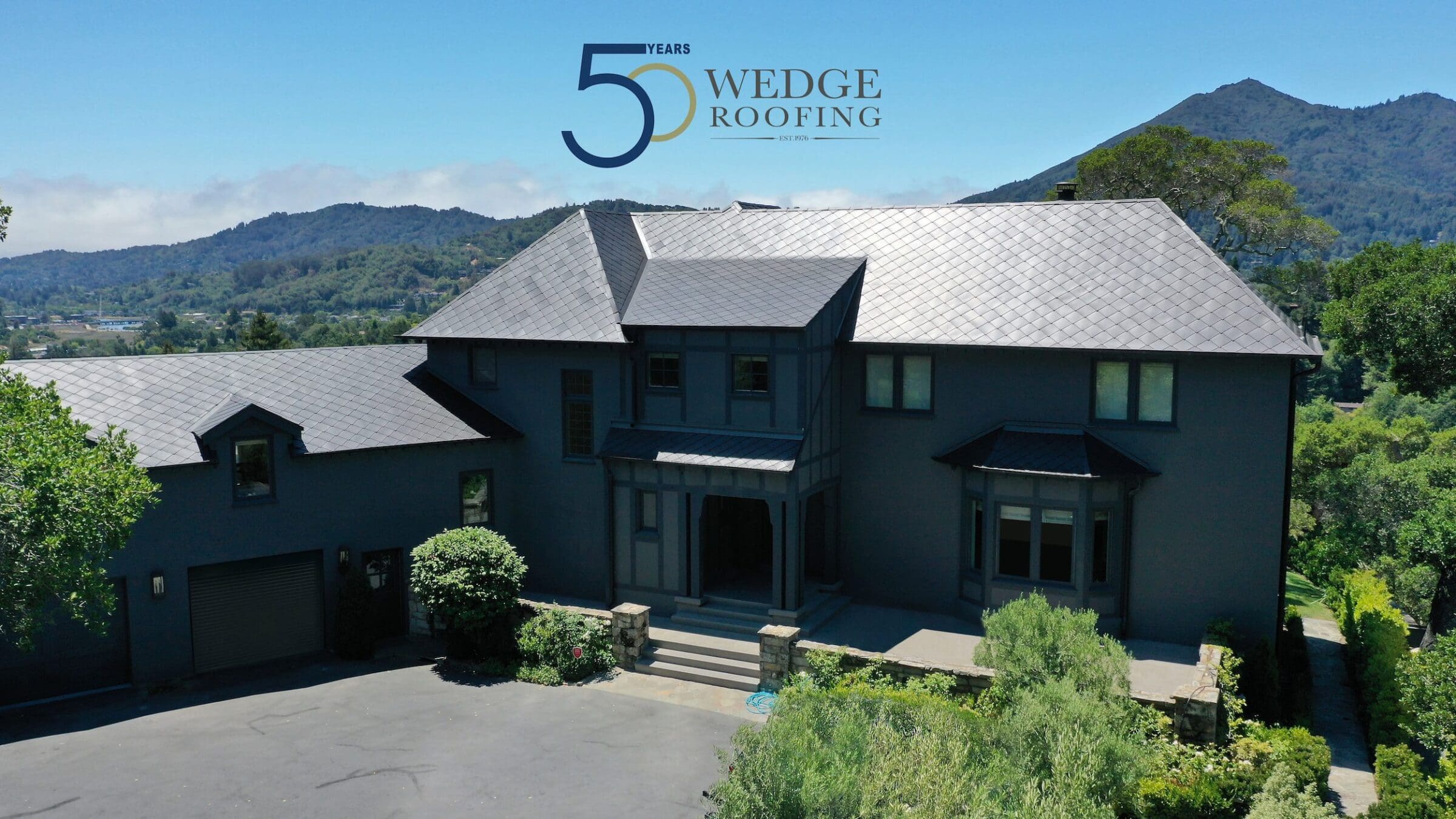 Bespoke Diamond-Shaped Zinc Metal Roof on $12 Million Marin County Home
