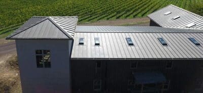Bonderized metal roof installation by Wedge Roofing Sonoma Winery