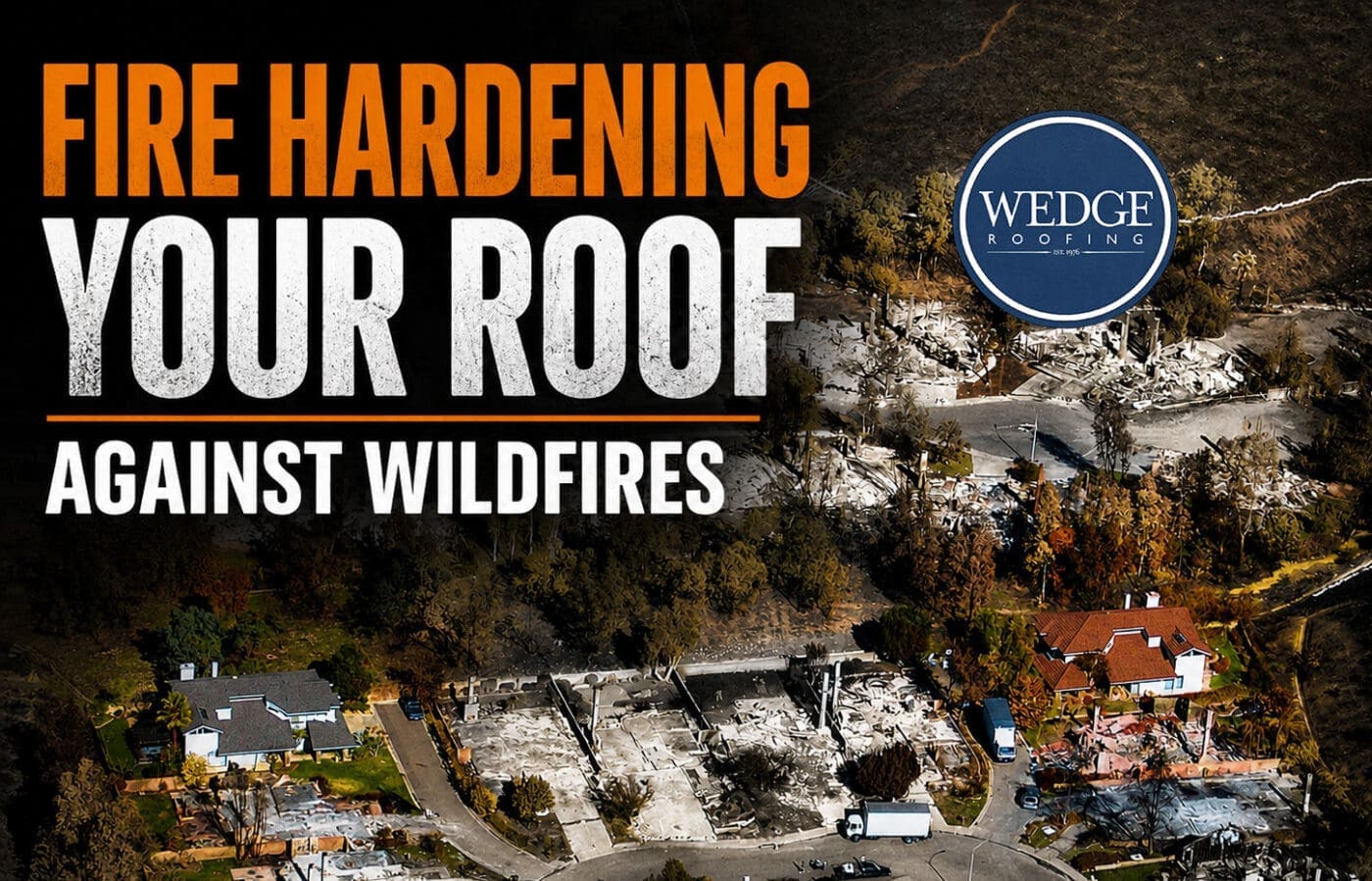 Fire hardening your roof for wildfire protection in Marin County, Sonoma County, and Napa County