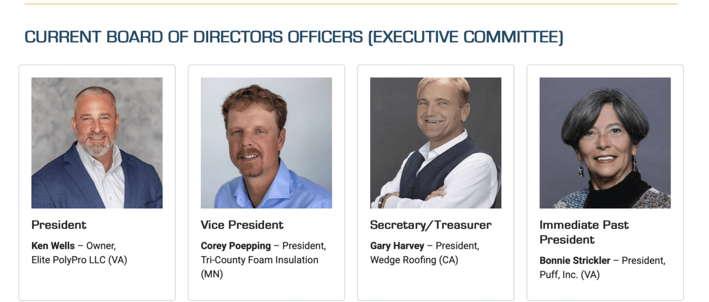 spray foam executive board